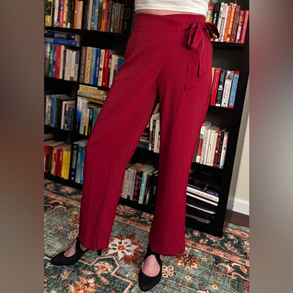 NWT Halara High Waisted Tie Side Wide Leg Work Pants Sz S Tall